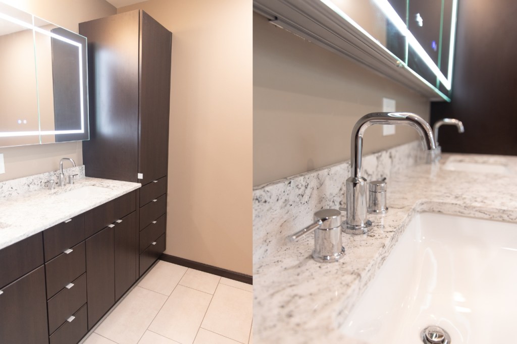 Faucet | Vanity | Full Bathroom remodel | Construction Company in Akron | general contractor in Akron