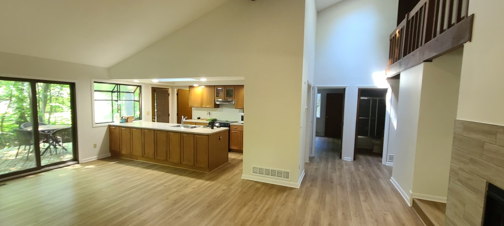 Vinyl flooring, White paint, structural repairs in Bay village