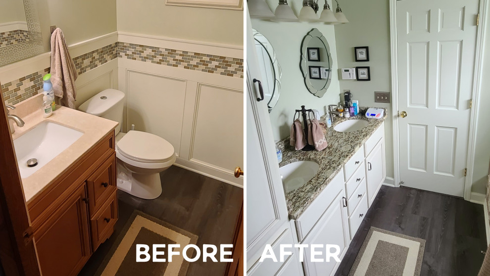 Before and after bathroom remodel in akron